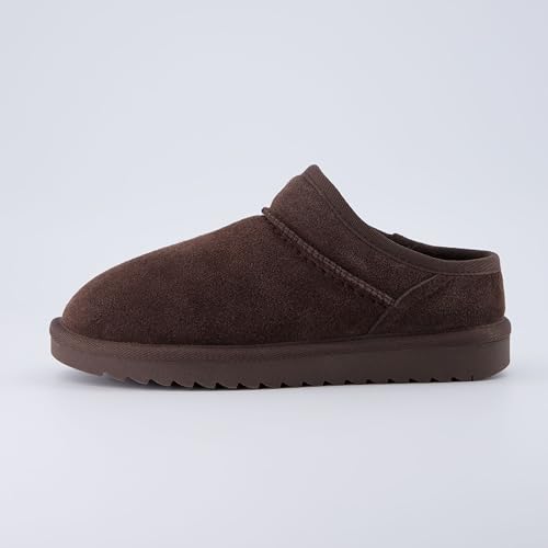 CUSHIONAIRE Women's Hilo 2 Premium Suede Slip-On House Slippers – Clog Slippers for Women, Memory Foam, Faux Shearling, Wide Widths Available2