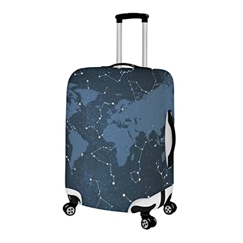 World Map Print Luggage Covers Set Beautiful Dark Blue Elastic Anti-Thief Travel Suitcase Protector Covers With Zipper2