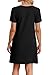 WIHOLL Black Dress Casual Summer Tshirt Dresses Plus Size Spring Clothes for Women with Pockets 2025 2026 Ladies V Neck Short Sleeve Loose Fit Sundress Daily Wear Beach Vacation Travel Work Oufits 3XL