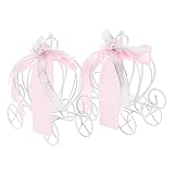 Angoily 2 Stück Hochzeitsbonbonbox aus Eisen Bonboniere in Kutschenform Weiße Party Geschenkbox für Süßigkeiten und Pralinen