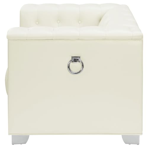Sillón Blanco con Tapizado de Cuero Sintético miniatura 5