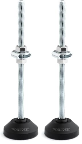 Image of POWERTEC 6 inch Large Toggle Clamp Foot 2PK with Nuts & Washers, Oversized Stud Clamp Foot Compatible with Toggle Clamps for Table Saw Fence, Drill Press Table, and Woodworking Jigs (71700-P2)