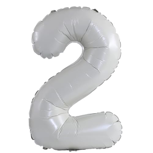 Image of YPSelected 32 Inch Large Foil Helium Number Balloon Birthday Wedding Party 0-9 (Ivory, 2)