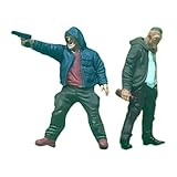 Qectial 1/64 Miniatur Straßenornament Aus Kunstharz, Realistische Mini Räuber Figur, Winzige Figuren, Modell für Feengarten Bastelszene, Zwei Männer