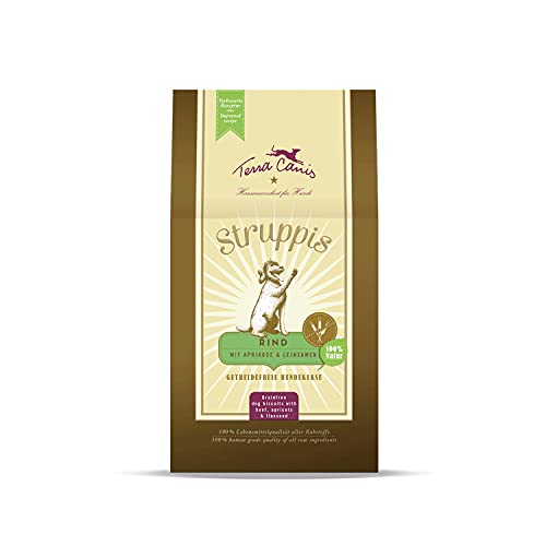 Terra Canis Rind, Aprikose & Leinsamen - Struppis, 375g I gebackene Hundekekse | Premium Hundesnack in 100% Lebensmittelqualität Aller Rohstoffe I Getreide - & glutenfrei