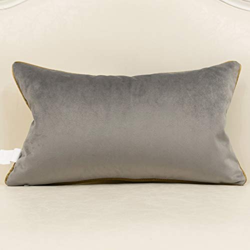 Avigers 12 X 20 Inches Gray White Gold Leather Striped Patchwork Velvet Cushion Case Luxury Modern Throw Pillow Cover Decorative Pillow For Couch Living Room Bedroom Car #TOP1