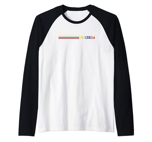 Flag Venezuela Raglan Baseball Tee, Black
