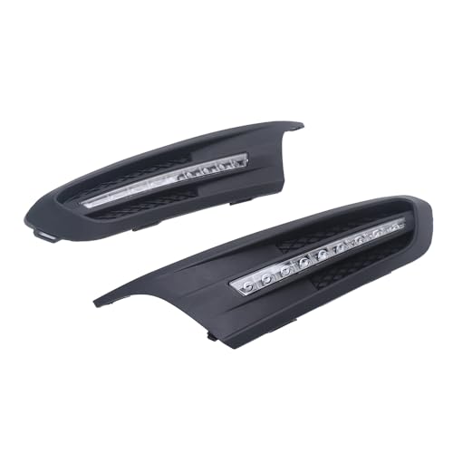 JooWing Fog Lights Compatible with Volkswagen Jetta Sagitar: 2011-2014 MK6 Jetta, OEM Fit DRL Bezel Assembly Powered by (9) High Power LED Lights Each Lamp Xenon White LED Daytime Running Lights