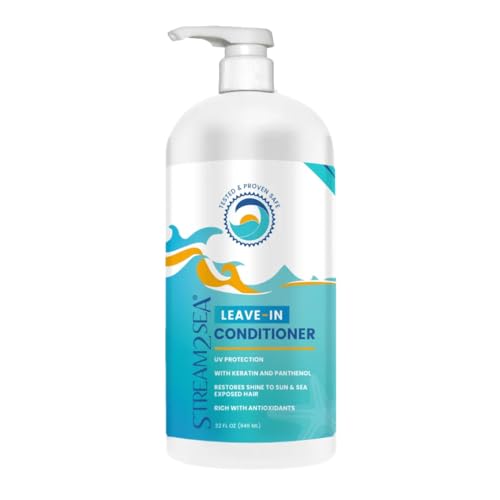 STREAM 2 SEA Acondicionador sin enjuague Desenreda y repone el humectante para el cabello Fórmula segura de arrecife natural para cabello seco y dañado | 946ml sin parabenos con protección UV
