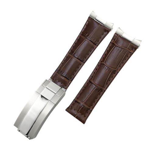 [˂] 20mm^GhU[EHb`oh bNX Tu}[i fCgi GMT}X^[ bg ubN O[ X|[cEHb`Xgbv ANZT[(Brown strap link,20MM_BLACK)