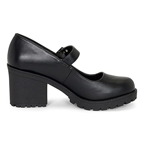 Chariot & Co Womens Platform Mary Janes Loafer Heels Ankle Strap Pumps | Chunky Lug Sole Shoes | Coquette Y2K Cosplay Ready Rush3