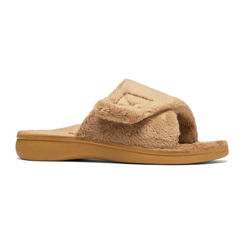 Image of SOLLBEAM Women's Plantar Fasciitis Fuzzy House Orthopedic Adjustable Slippers With Arch Support Orthotic Heel Cup Sandals For Ladies