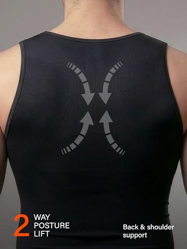 Image of DAMENSCH Form Shapewear for Men, Comfortable and Stretchy Body Shaper for Man, Posture Correcting Tummy Tucker, Breathable Compression T Shirt, Ideal for Parties Shirt Tucker for Men