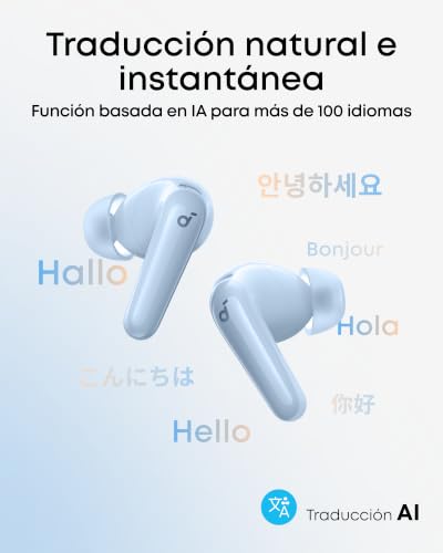 Miniatura 5 de Soundcore P31i de Anker Auriculares Bluetooth con Cancelación de Ruido | Auriculare con Traductor, Sonido de Alta Resolución LDAC, 50h de uso, Carga Rápida, Audio Espacial, IP55