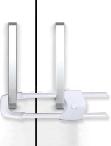 Aputue Çocuk Emniyet Dolap Kilitleri, 4 Parça Dayanıklı Ayarlanabilir U Şeklinde Bebek Güvenlik Kilitleri, Dolap, Mutfak, Çekmece, Buzdolabı ve Dolap Kapıları İçin Kolay Kullanım - Görsel 4