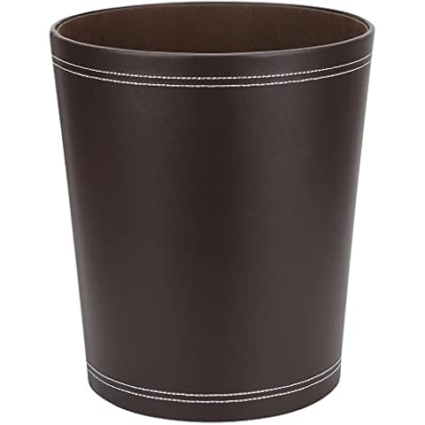 GORESE Office Trash Can - Trash Can Wastebasket ,Garbage Container Bin for Storing and Holding Waste in Bathroom, Kitchen, Home Office, Craft Room(Brown) Cover