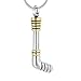 KBFDWEC Collana di urna in Acciaio Inossidabile per Gioielli cremazione con Bastone da Hockey per Gioielli con Ciondolo a Forma di urna per Animali Domestici Umani in Argento e Oro