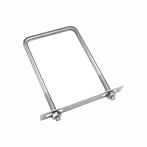 Image of 304 Stainless Steel Square U-Bolts 1.97 inch(50mm) Inner Width, 3.15 inch(80mm) Length Stainless M8 with Nuts, Frame Plate, Accessories for Automobiles Trailer, Boat Trailer Industrial Parts