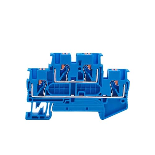 DUOCAI - Lot de 10 borniers à double niveau PTTB2.5, connexion enfichable, montage sur rail DIN, connecteur de fil à deux couches 2,5 mm² PTTB 2.5(PTTB2.5-Blue)