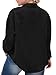 Plus Size Tops for Women Fall Fashion Outfits Chic Lapel Pocket Corduroy Shirts 2X Black