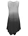 Lock and Love LL WT1053 Womens Round Neck Ombre Sleeveless Tunic Tank Top XL Black