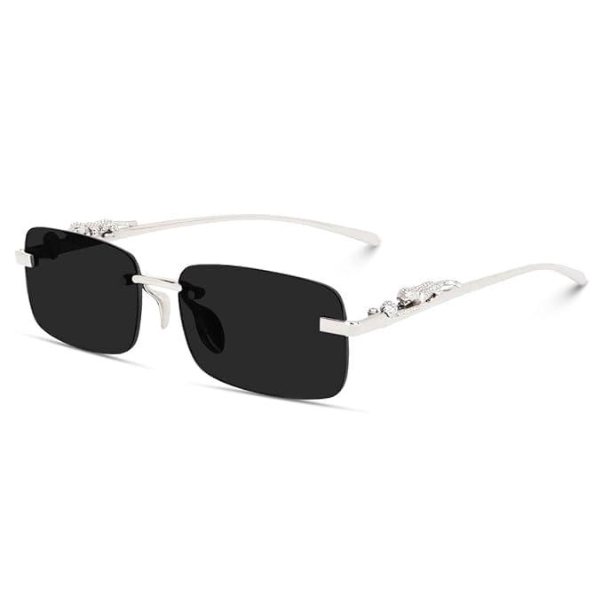 Image of Honey Singh & Mc Stan Vintage Rimless Square Sun Glasses UV Protection Men's & Women's Shade Trendy Metal Frameless.