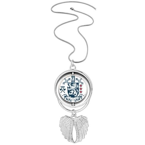 Collier médiéval avec pendentif lion de l'UE et ailes d'ange, le cadeau symbolique idéal