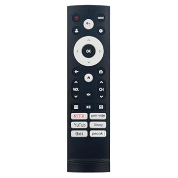 Controle remoto de voz de substituição adequado para Hisense 4K UHD Smart Google TV 43A65K 50A65K 55A65K 65A65K 75A65K 85UX 43A7N 50A7N 55A7N 65A7N 55U7G 75U7H 43A53FUA 43A68H 43A68H 43A68H 43 A6H 50