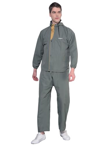 Image of Dollar Rainguard Men's PVC Full Sleeve Solid Reversible Sporty Raincoat Set With Adjustable Hood and Pocket