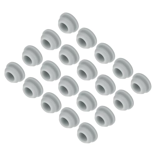 Image of MECCANIXITY 30pcs Silicone Snap in Locking Hole Plugs,9.5mm /0.4 Inch Mounting Diameter Narrow Groove Width 2mm Panel Seal Cover Round for Kitchen Bulkheads Waterproof Sealing Plugs Grey