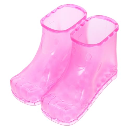 COLLBATH Foot Soaker Boots Spa Foot Massager Shoes for Home Use PVC Material (Rosy)