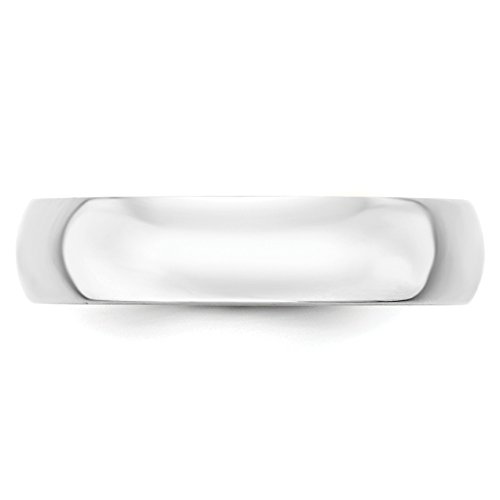Solid 10k White Gold 5 mm Rounded Wedding Band Ring2
