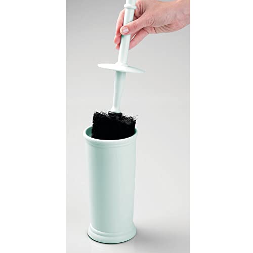 Mdesign Toilet Bowl Brush And Holder - Covered Bathroom Toilet Brush - Standing Toilet Bowl Scrubber In Modern Holder - Space Saving, Deep Cleaning Brush For Toilet - Hyde Collection - Mint Green #TOP2