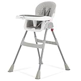 Dream On Me Portable 2-in-1 Tabletalk High Chair, Convertible Compact High Chair, Light Weight Portable Highchair, Grey