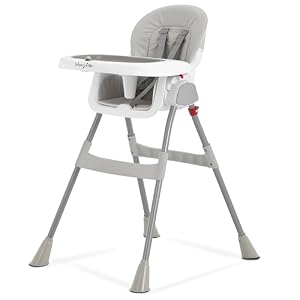 Dream On Me TableTalk 2-in-1 High Chair for Baby & Toddler – Convertible High Chair to Junior Chair, Removable Padded Seat, Dual Dishwasher-Safe Trays, Styrdy Steel Frame, Quick Folding Design – Grey