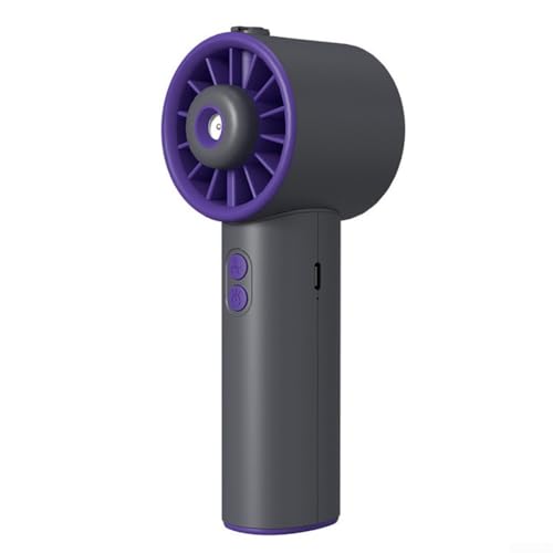 Ventilador de pulverización para exteriores con viento potente, diseño compacto y portátil, para varios ajustes y tiempo de uso extendido (gris)