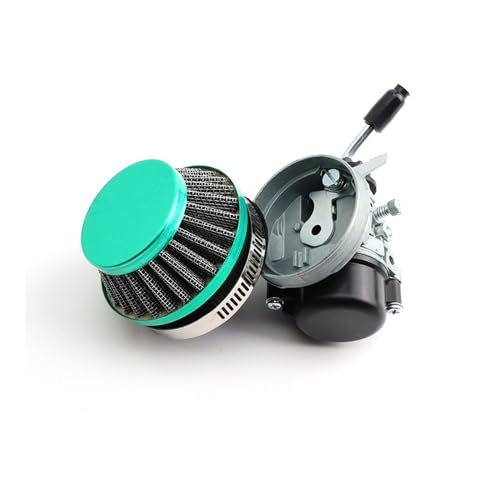 キャブレターとエアフィルターキット、49cc 60cc 66cc 80cc 100cc 2ストロークエンジン、電動自転車、ミニモト、ポケットバイク、モペットパーツに適合(Green)