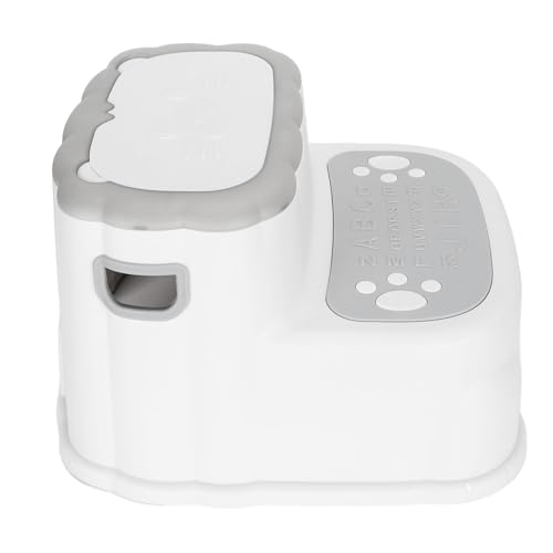 OVAQUIXI Tritthocker, Stabiler, Langlebiger 2-Stufen-Hocker für und Kleinkinder, Leicht zu Tragen, Süßer Waschbecken-Toilettenhocker für Badezimmer und Küche (Gray)