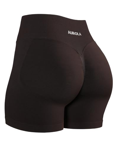 Image of AUROLA Influence Workout Shorts for Women,2.5 3.5 4.5 5.5 6.5 No Roll Up Squat Proof Scrunch Seamless Compression Gym Short