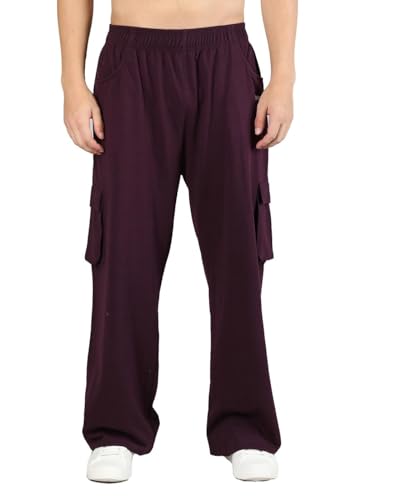 Image of CHKOKKO Men Casual Track Pant Regular Fit Lower with Pocket Violet XXL