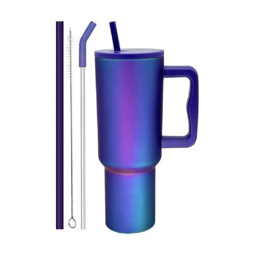 Image of Stainless Steel 1200 ml Vacuum Tumbler with Lid & Straw - Double‑Wall Insulated Cup for Travel, Gym & Office - Keeps Beverages Hot or Cold - 1.2 L Capacity (Blue ARORA)