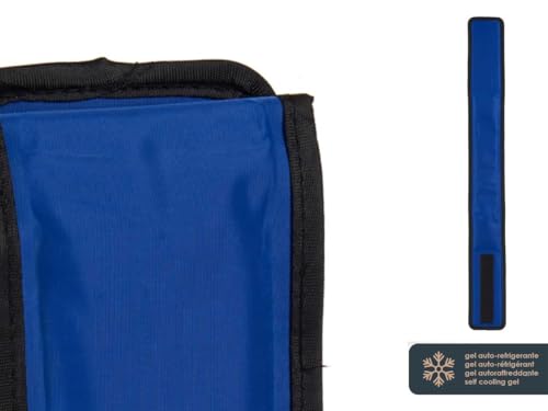 Kühlhalsband für Haustiere, kühlender Schal für Hunde, hygienisch und schützend, langanhaltende Kühlung, erfrischendes Gel, sicher und hygienisch (Blau, L - 65 cm)