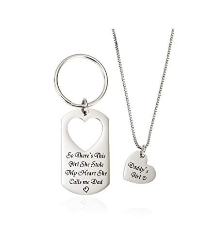 Gifts for Dad Necklace Jewelry, Father Daughter Keychains Jewelry, Daddy