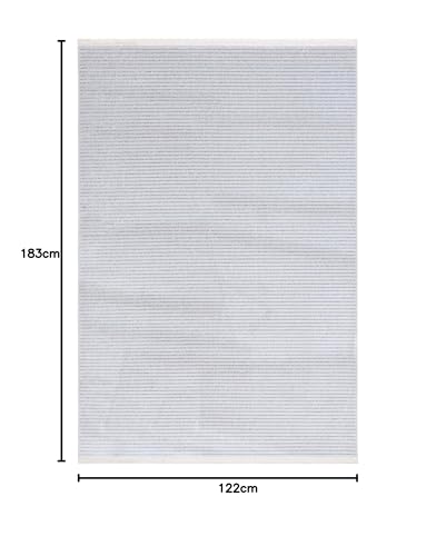 Tapis géométrique pour salle à manger et salon chaleureux gris - 3