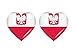 Akachafactory 2X Autocollant Sticker Drapeau Coeur Pologne polonais Aigle