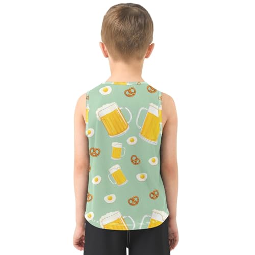 J JOYSAY Pretzel Friedegg Palegreen Boys Tank Top Sleeveless Muscle Shirts Quick Dry Kids T-Shirts 3-15T3