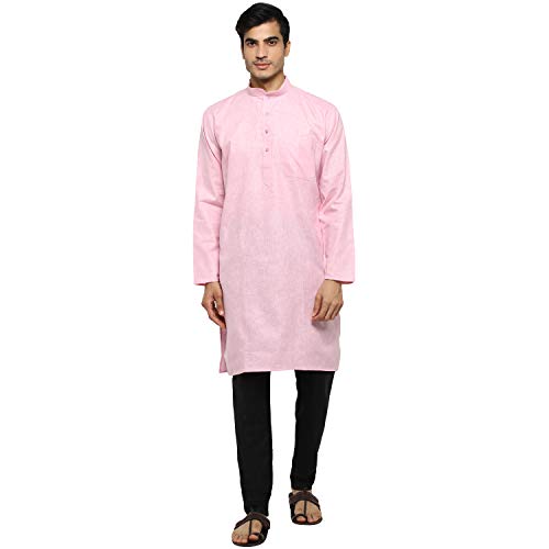 Image of Royal Kurta Men's Cotton Knee long full Sleeve Solid Straight Kurta Pyjama Set