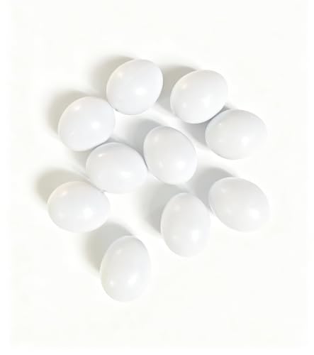 Azatemgo 10 Pack Small Plastic Parrot Eggs - 1.03 Inch Fake Bird Eggs for Training, Nesting Box & Stopping Egg Laying for Lovebirds, Cockatiels, Parakeets, Finches