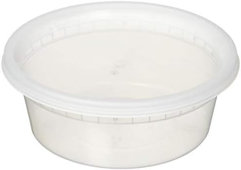 Extreme Freeze Reditainer 8 oz. Freezeable Deli Food Containers w/Lids - Case of 225 - Food Storage