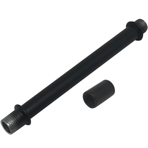 Image of 4pcs Black M10 Straight Pipe Lamp Stem Kit with Connector,Threaded Extension Rod Metal Lamp Parts Replacement,with 4pcs M10 Connector(Length:110mm /4.33 inch)